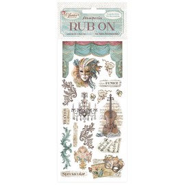 Stamperia - Rub-on for Scrapbooks, Albums, Card Making, Bullet Journals and More, Easily Transfer Images onto Paper and Other Surfaces, Perfect for Crafts and Gifting (Venice, City of Art - Masks)