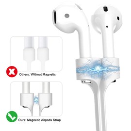 QYTOJQX Airpods Strap Magnetic Anti-Lost Leash Sports String Earphone Lanyard, 4 Packs Soft Silicone Neck Rope Cord, Compatible for Airpods Pro/3/2/1