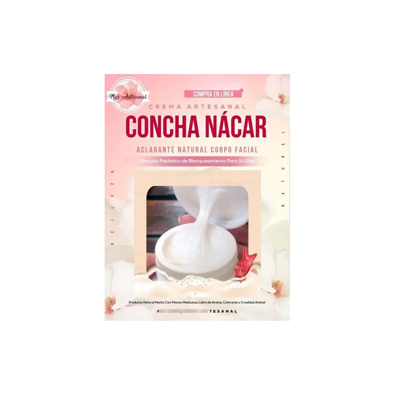Crema De Concha Nácar Natural Artesanal Acapulqueña 100 G