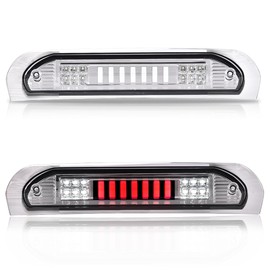 PIT66 LED 3rd Brake Light Compatible with Dodge Ram 1500 2002-2008 /Dodge Ram 2500 3500 2003-2009 (Fits Models with Cargo Lights Only) Clear Lens Chrome Housing,Type I