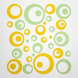 WANDfee® Wall Tattoo, Circles, Dots, 50 Stickers, Colour Choice For Children's Bedroom, Living Room, Hallway, Bathroom, Kitchen, Tile Stickers, green