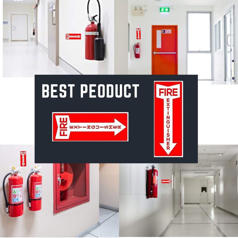 Fire Extinguisher Stickers, 4.25" x 11", 10 Pack, Durable, Self-Adhesive
