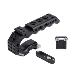 Nitze NATO Top Handle,Camera Cage Handgrip with Built-in NATO Rail, Quick Release NATO Clamp, and Cold Shoe Adapter,Multiple Mounting Points,Compatible with Video Rig (Stinger Handle) - PA28-A