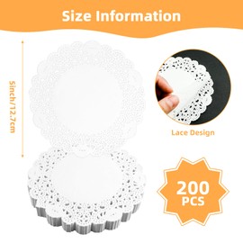 250 Pieces Paper Doilies, 5 Inch White Lace Paper Doilies, Disposable Round Paper Doilies for Craft, Wedding Party and Tableware Decoration (5 inch)