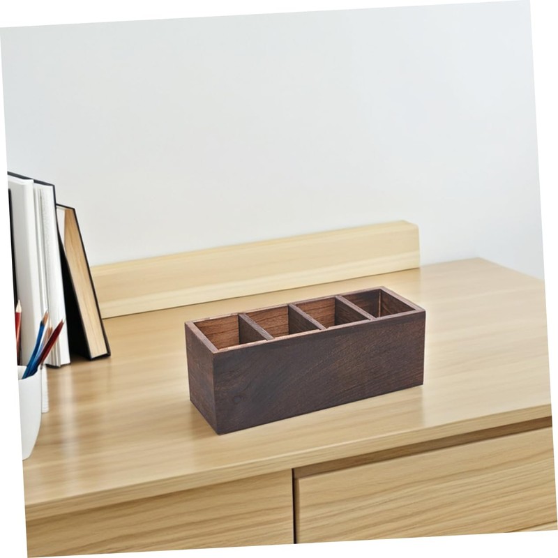 DOITOOL Multi-Function Wooden Desktop Storage Box Sections Makeup Organizer Vanity