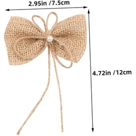 GANAZONO 15 Piezas Moños Rústicos de Arpillera con Cuerda de Yute Adornos para Manualidades DIY Decoración Navideña para Regalos y Fiestas