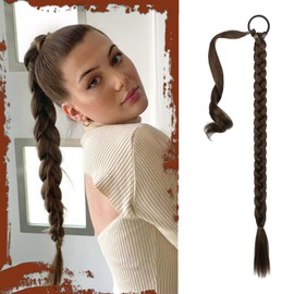 Sofeiyan Braid Extensions Ponytail Extension with Hair Scrunchie 66 cm Long Braided Ponytail Extension Natural Hair Extension Synthetic Braid Hairpiece for Women