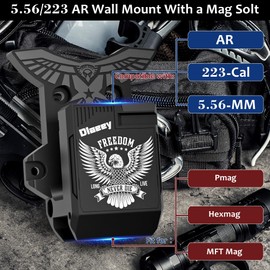Dlaeey AR Wall Mount with a Mag Sold, AR Wall Holder Display for 223/5.56 Rifle, Quick Defense Gun Wall Hanger Mounting in Any Angle and Direction on The Wall, Safe, etc (2 Packs)