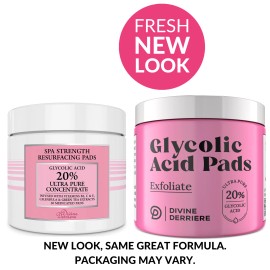 Glycolic Acid 20% Resurfacing Pads - Exfoliating Peel Pads Vitamins & Green Tea