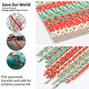 VEYLIN 150 PCS Christmas Paper Straws, Biodegradable Paper Straws for