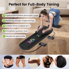 Pilates Board, Pilates Reformer Set with Timer, 8-in-1 Foldable Pilates at Home Workout Equipment, Pilates Reformer Equipment for Women Full Body Workout, Fitness, Exercise, Abs, Core