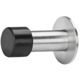 Gedotec® Wall Buffer Wall Mounted Door Stop On Rose Door Stopper Focus Matte Brushed Stainless Steel | Höhe 60/90mm ø 50mm with Mounting Materials, 60 mm