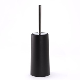 MSV - Scopino per WC - Manico in Acciaio Inox - Design Compatto - Ø36 cm - Nero - Pratico Accessorio da Bagno - Facile da riporre - Pulizia Efficace e Design Elegante