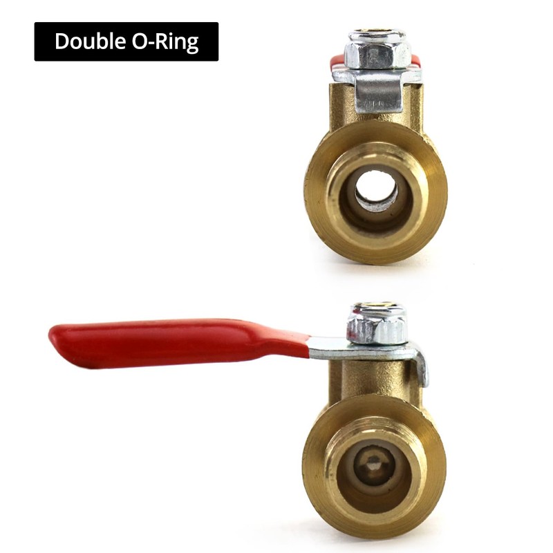 QWORK Ball Valve 10 Pack, 1/4" Heavy Duty Brass Ball