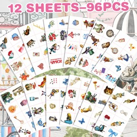 Alice in Wonderland Temporary Tattoos, 96pcs Alice in Wonderland Tattoos, Htabiol Alice in Wonderland Decor, Alice in Wonderland Party Favors, Suit for Onederland 1st Birthday, Mad Hatter Tea Party