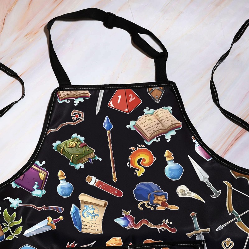 WZMPA Dungeon Master Kitchen Apron DND Gamer Gift RPG Dungeon