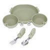 3pcs Toddler Divided Plate Set Silicone Baby Suction Plate Anti