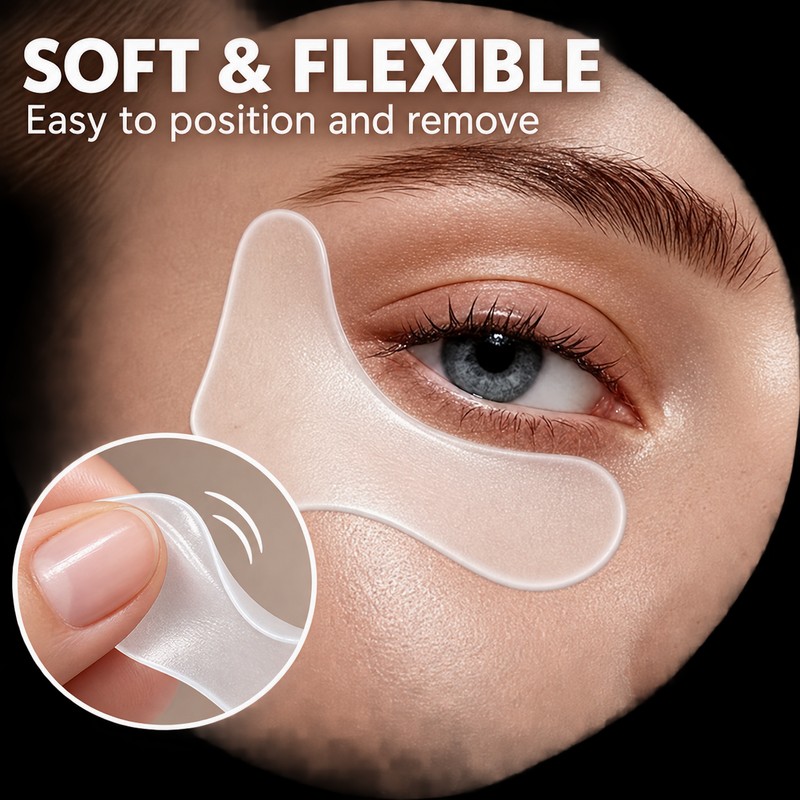 Reusable T-Shaped Under-Eye Care Patch, Soft Flexible Silicone-Style Facial Pad