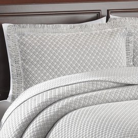 LaMont Home Woven Jacquard Standard Sham, Grey/White