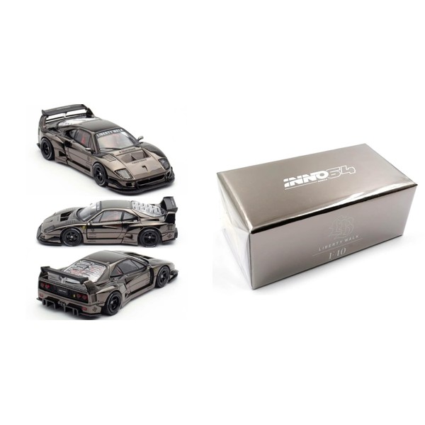 Inno Models LBWK (Liberty Walk) F40 Chrome Black 1/64 Diecast
