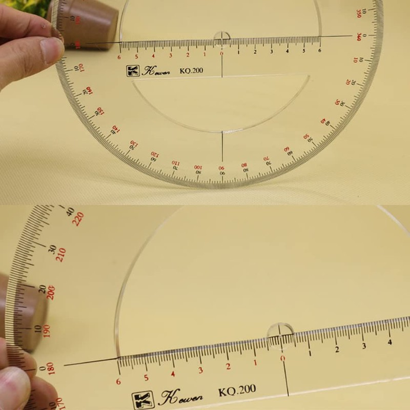 360 Degree Plastic Protractor, Circle Measuring Scale Math Ruler for