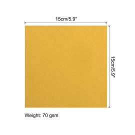 sourcing map Origami Paper Double-Sided Gold Tone 5.9 x 5.9 Inches Square for DIY 100 Sheets