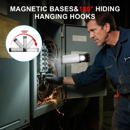 iToncs Rechargeable Tactical Flashlights High Lumens - Super Bright Powerful LED Magnetic USB C Flashlight, 8 Modes, Hiding COB Work Light Waterproof Flash Light for Emergency, Car, Outdoor, Home