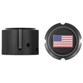 FIGURATI DESIGNS Axle Nut Cover - Front - Stainless Steel - Red/White/Blue Flag