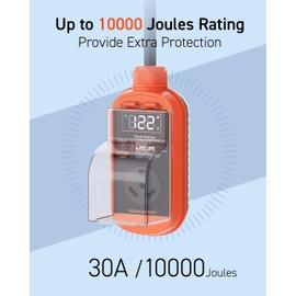 MODHAUS TECH RV Surge Protector with Smart LED Display, 30 amp 10000 Joules RV Circuit Analyzer - Camper Surge Protector with Waterproof Cover, RV Adapter Plug for Campers，Travel Trailers (30A)