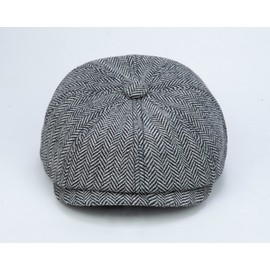 FORUHOO Baby Children's Flat Cap Tweed Boys' Flat Cap Newsboy Gatsby Cap, black