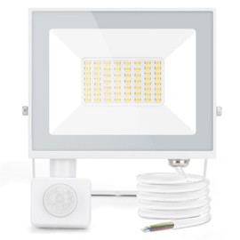 Aigostar 30 W LED Spotlight with Motion Sensor Outdoor, 2510LM 6500K Cool White Outdoor Spotlight, IP65 Waterproof Spotlight, Outdoor Light for Garden, Courtyards, Garage, Hotel