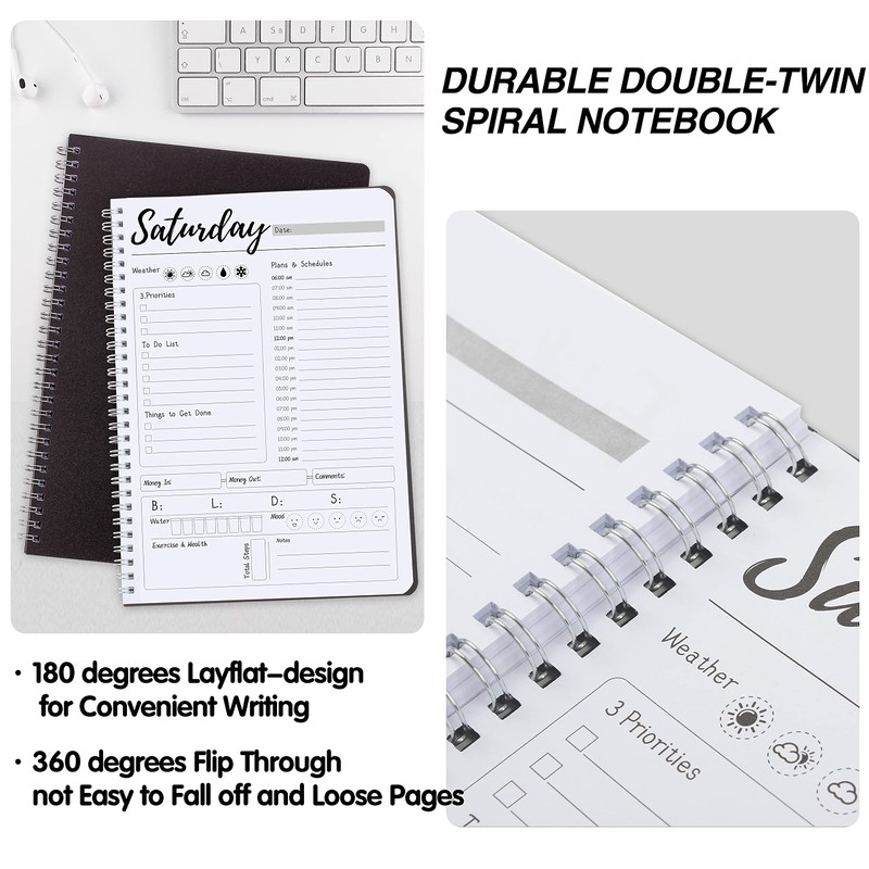 Work Planner - Daily & Weekly Spiral Planner with Hourly