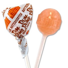 Dum Dums Butterscotch Lollipops - Bulk Candy Bag with Lollipops Individually Wrapped, Single Flavor Gourmet Suckers - 50 Count