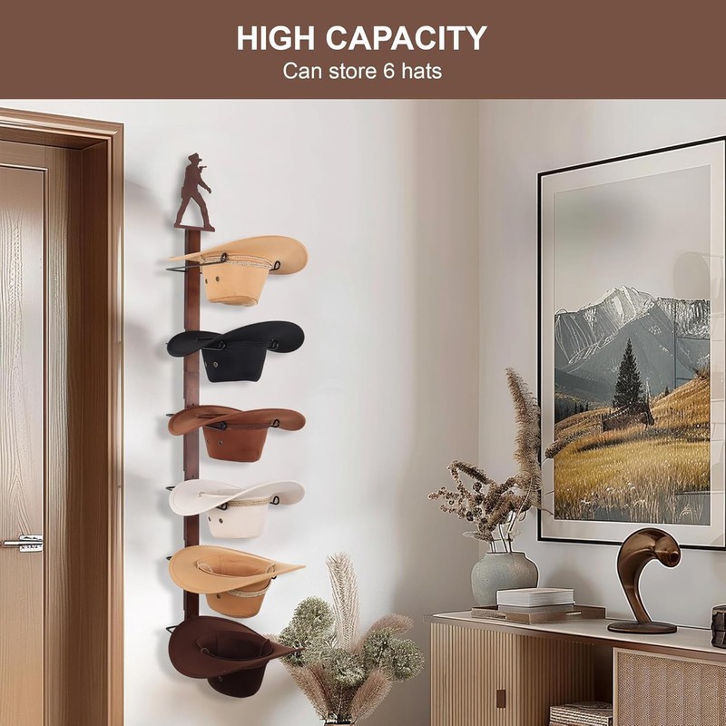 CANWUPON Cowboy Hat Rack Holder - Wild Western Style Design