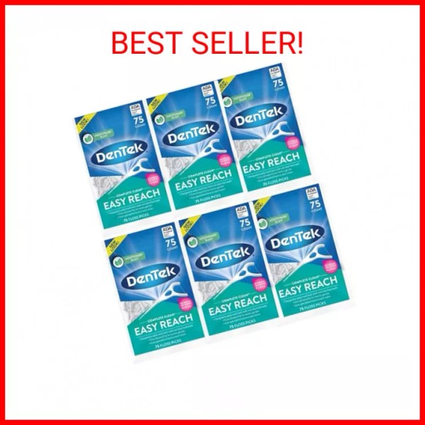DenTek Complete Clean Easy Reach Floss Picks, Advanced Fluoride Coating,