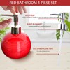 JHLAYKG Red Bathroom Accessories Set,4 Pcs Ceramic Bath Accessory Sets