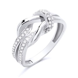 925 Sterling Silver CZ Heavy Chunky Love Friendship KNOT Ring size K L M N O P Q R S (L)