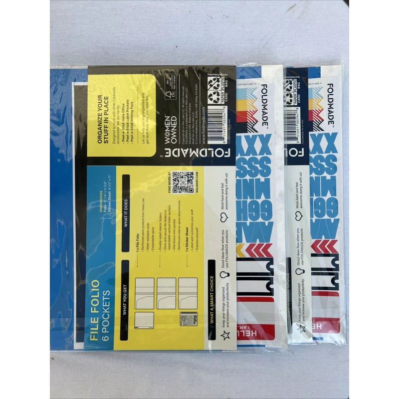 Foldmade 2-Pk Foldmade Paperboard Tablet Sleeve Magnetic Closure, Labels, Water