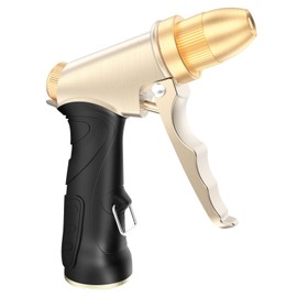 Qxiaozhan Garden Hose Nozzle Heavy Duty, Metal Brass Hose Sprayer Nozzle with High Pressure, Adjustable Spray Patterns, 3/4" Thread, Suit for Lawn Care, Watering Plants, Car, Pet, Outdoor