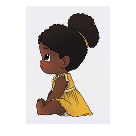 'Cute Sitting Girl' Temporary Tattoo - Water Resistant, Skin-Safe, Non-Toxic Transfer (TO00081015)