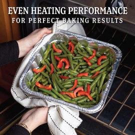 PLASTICPRO Disposable 10'' X 10'' X 3'' Inch Square Aluminum Tin Foil Baking Pans Bakeware - Cookware Perfect for Baking Cakes, Breads, Brownies, Bread, Meatloaf, Lasagna, Pack of 25