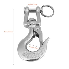 Dweekiy Swivel Eye Hook, 304 Stainless Steel Swivel Eye Clevis Lifting Chain Snap Hook 350KG Working Load Limit(90mm)