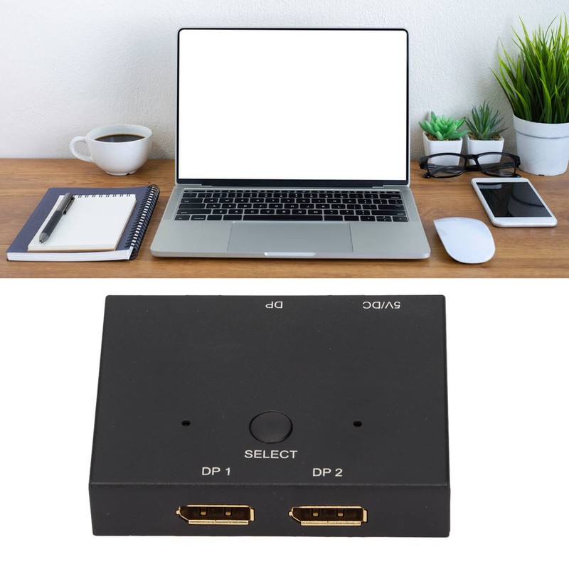 Displayport Splitter Bidirectional DP Switch Aluminium Alloy Displayport Switcher 8K