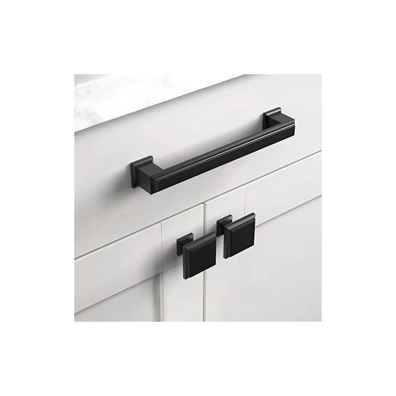 Asidrama 10 Pack Matte Black Kitchen Cabinet Knobs Drawer Cabinet