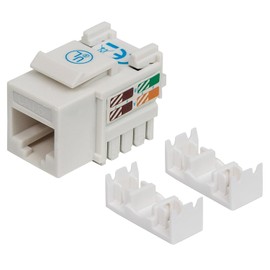Jack Keystone Cat6 RJ45 UTP Blanco De Impacto 8P8C Para Red Ethernet PoE 10Gbps Compatible 110 Krone Intellinet 210591