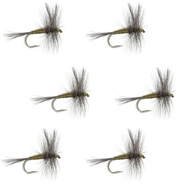 The Fly Fishing Place Blue Winged Olive BWO Classic Trout Dry Fly Fishing Flies - Set of 6 Flies Size 18
