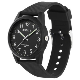 OSDUE Kids Watches, Kids Watch for Boys Girls 50M Waterproof, Children Analogue Quartz Watch, Learning Time Easy to Read, Soft Band Wrist for Sport Outdoor, Kid Gifts, Christmas Gifts-Black