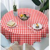 SietDESEO 2 Pack Red Gingham Tablecloth Round 84 x 84