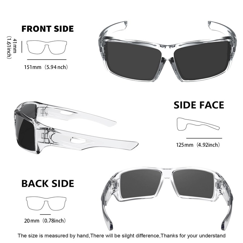 MAXJULI Polarized Wrap Around Sports Sunglasses for Big Heads Men