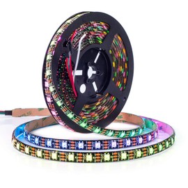 BTF-LIGHTING WS2812B RGB ECO LED Strip, Chasing Effects 5050SMD Individually Addressable 16.4FT 60Pixels/m 300Pixels Flexible Dream Color IP65 for Bedroom DIY Projects DC5V(No Adapter or Controller)